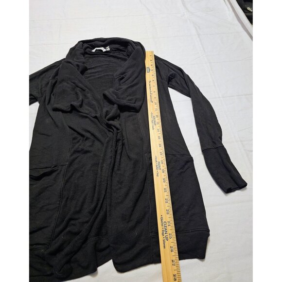Athleta Pranayama Restore Rib WrapNirvana BLACK Cardigan Sweater Women's XS Boho - Picture 9 of 9